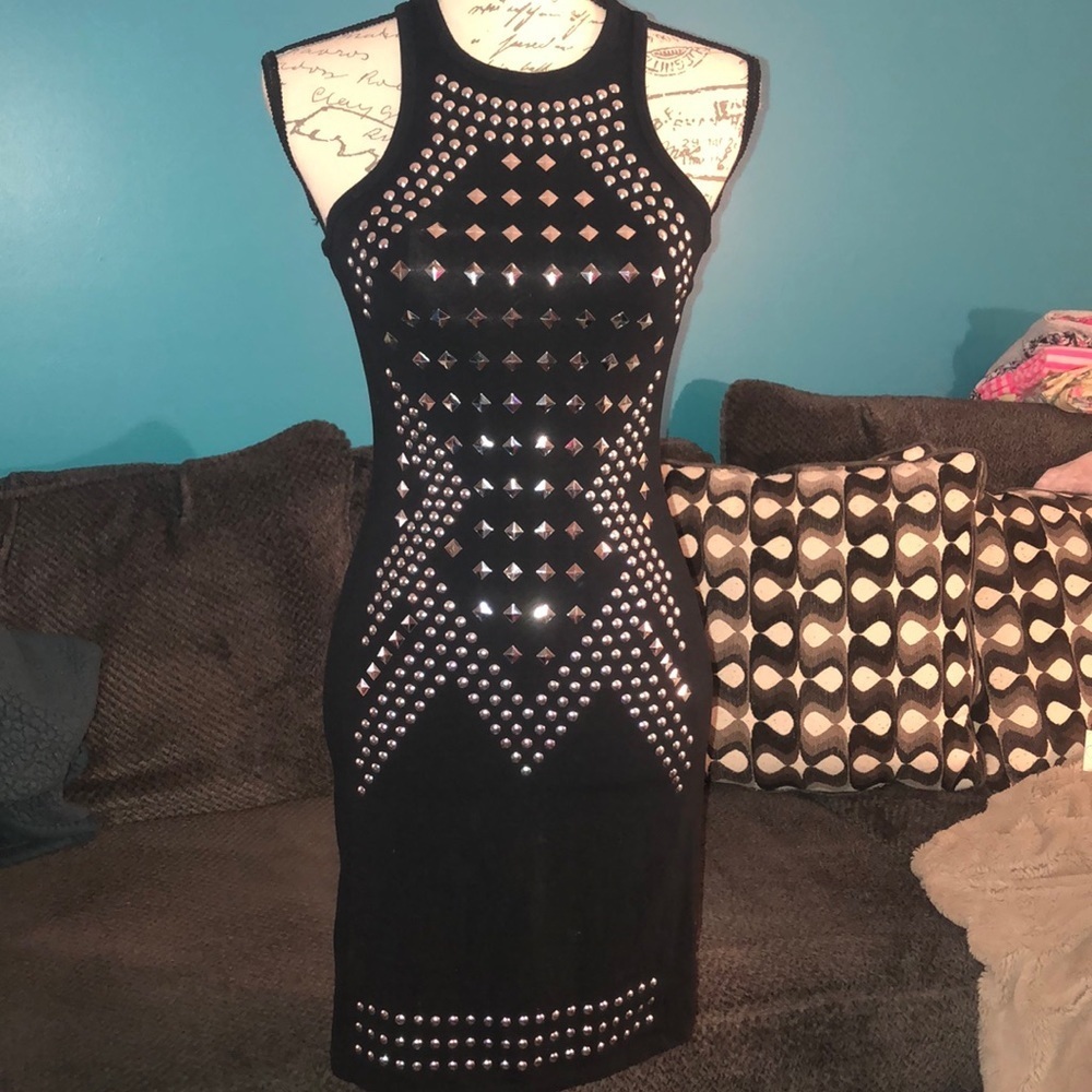 Express Studded Bodycon Dress, XS